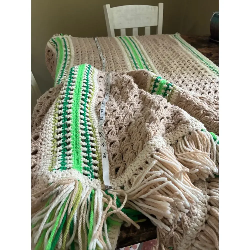 Granny handmade vintage crochet blanket